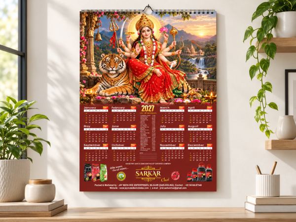 Sarkar Chai Wall Calendar 2027 — Maa Durga — Calendars design by Designer Wave