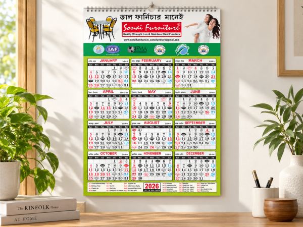 Sonai Furniture Wall Calendar 2026 — Calendars design by Designer Wave