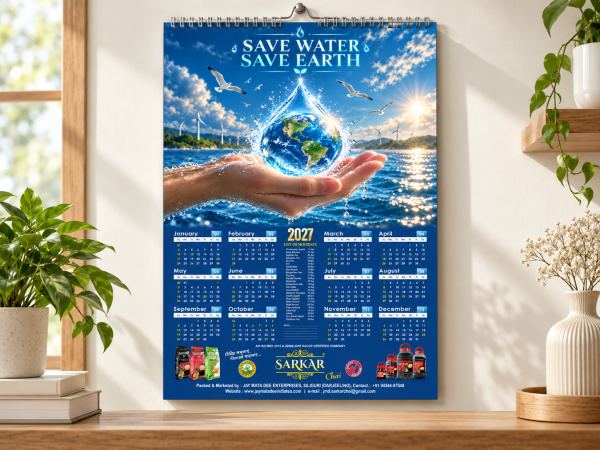 Sarkar Chai Wall Calendar 2027 — Save Water — Calendars design by Designer Wave