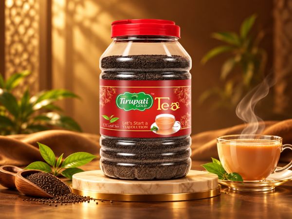 Tirupati Gold Tea — Jar Labels design by Designer Wave