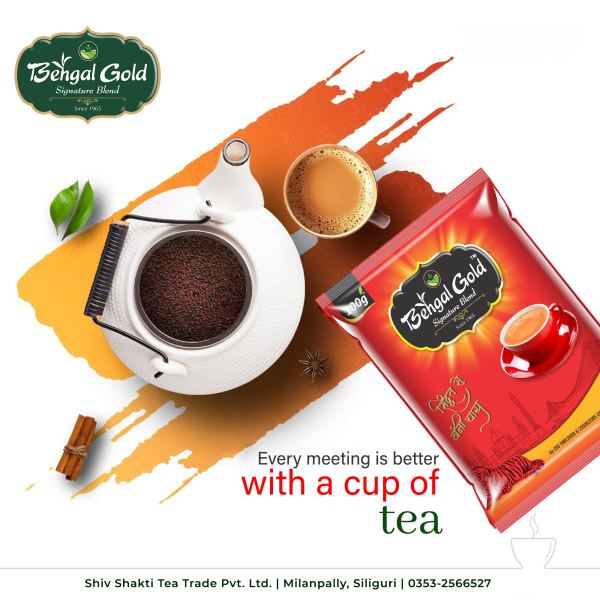 Every Meeting Is Better With Tea — Social Media Post design by Designer Wave