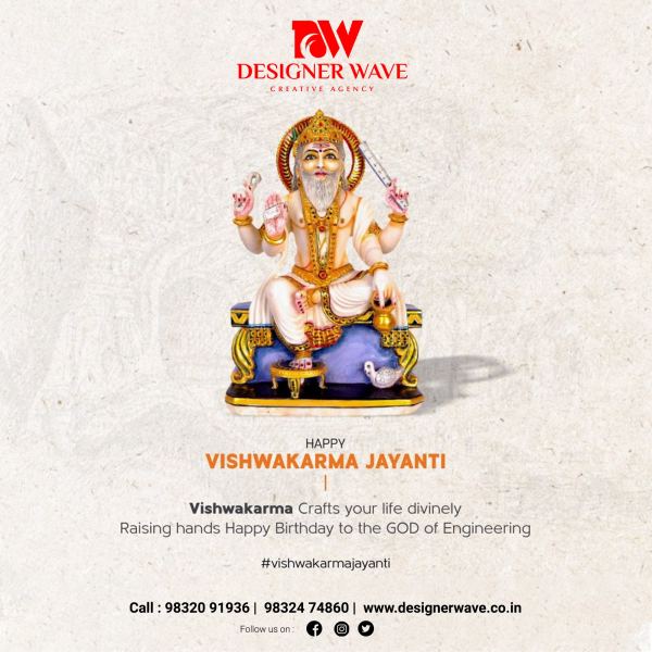 Vishwakarma Puja — Social Media Post design by Designer Wave