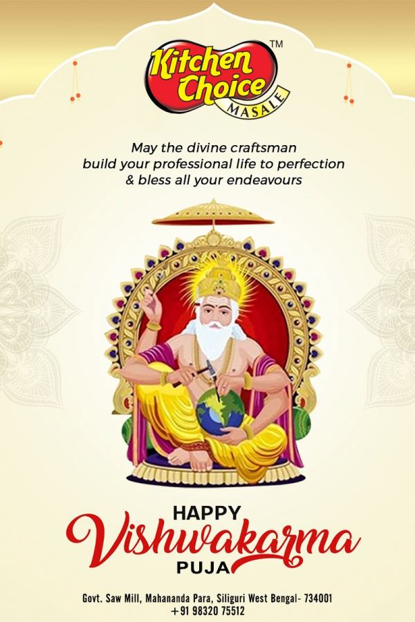 Vishwakarma Puja — Social Media Post design by Designer Wave