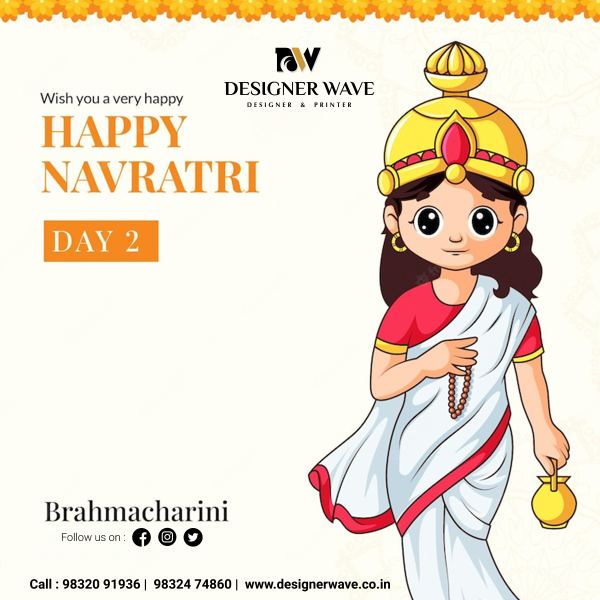 Navratri Day 2 — Social Media Post design by Designer Wave