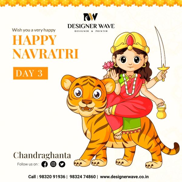 Navratri Day 3 — Social Media Post design by Designer Wave