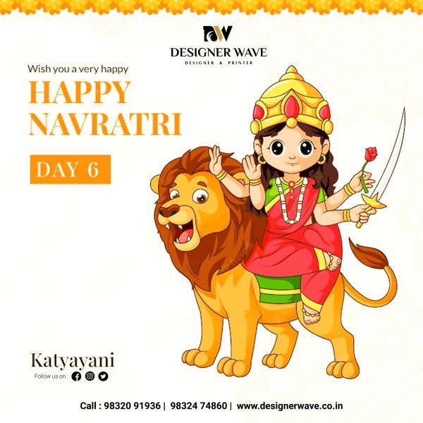 Navratri Day 6 — Social Media Post design by Designer Wave