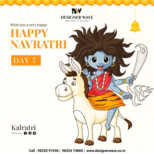 Navratri Day 7 — Social Media Post design by Designer Wave
