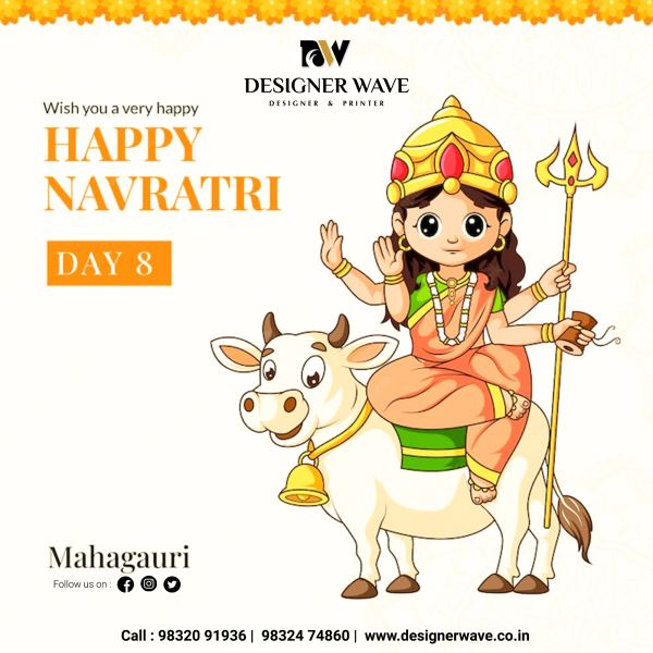 Navratri Day 8 — Social Media Post design by Designer Wave