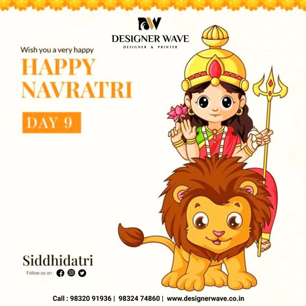 Navratri Day 9 — Social Media Post design by Designer Wave