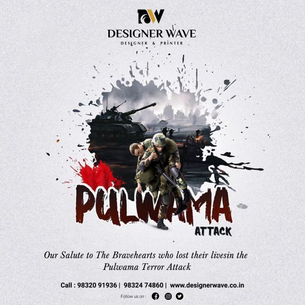 Pulwama Attack — Black Day — Social Media Post design by Designer Wave