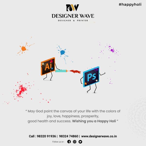 Happy Holi — Social Media Post design by Designer Wave