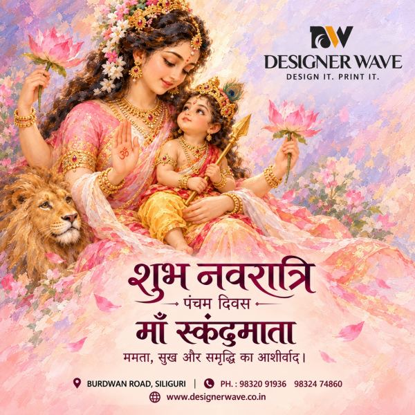 Navratri Day 5 — Maa Skandamata — Social Media Post design by Designer Wave