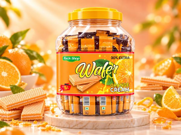 Orange Cream Wafer Jar — Wafers & Chocolates design by Designer Wave