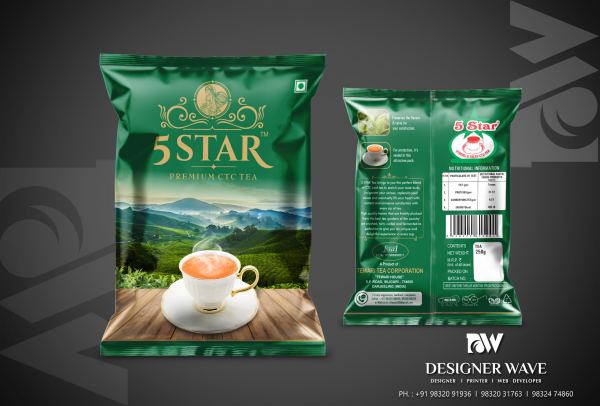 5 Star Tea — Tea Packaging design by Designer Wave