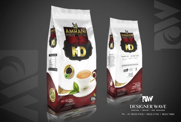 Amrani Tea Gusseted — Tea Packaging design by Designer Wave
