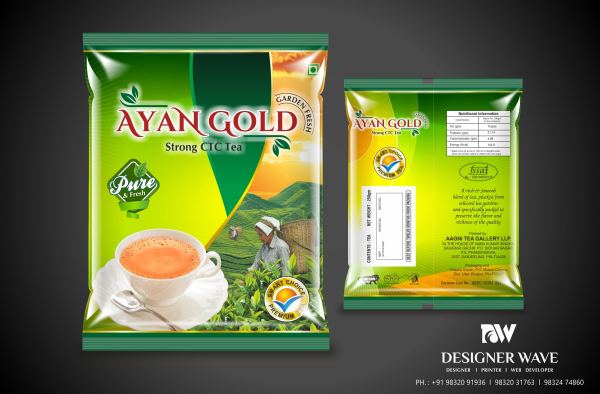 Ayan Gold Tea — Tea Packaging design by Designer Wave