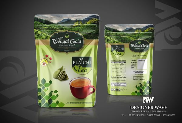 Bengal Gold Zipper Pack — Tea Packaging design by Designer Wave