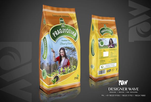 Gusseted Pouch — Front & Back — Tea Packaging design by Designer Wave