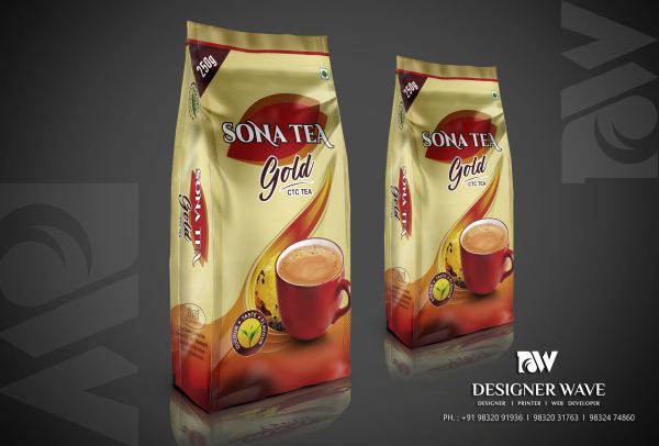 Gusseted Pouch — Front — Tea Packaging design by Designer Wave