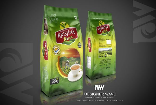 Krishna Green Tea — Tea Packaging design by Designer Wave