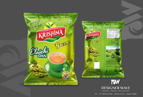 Krishna Elaichi Chai — Tea Packaging design by Designer Wave