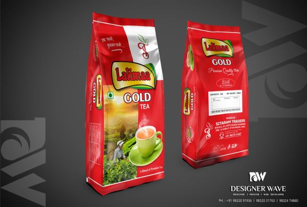 Lalima Gold Tea — Tea Packaging design by Designer Wave
