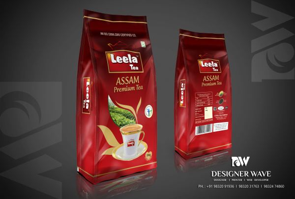 Leela Tea Gusseted — Tea Packaging design by Designer Wave