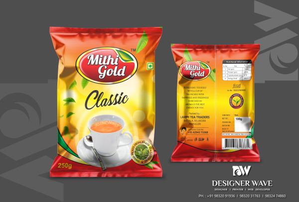 Mithi Gold Tea — Tea Packaging design by Designer Wave
