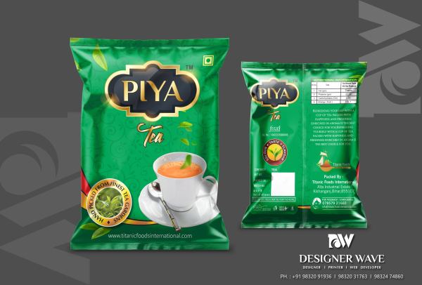 Piya Gold Green Tea — Tea Packaging design by Designer Wave
