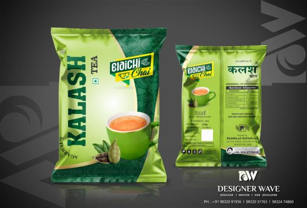 Kalash Elaichi Tea — Tea Packaging design by Designer Wave