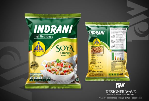 Indrani Soya Chunks — FMCG Packaging design by Designer Wave