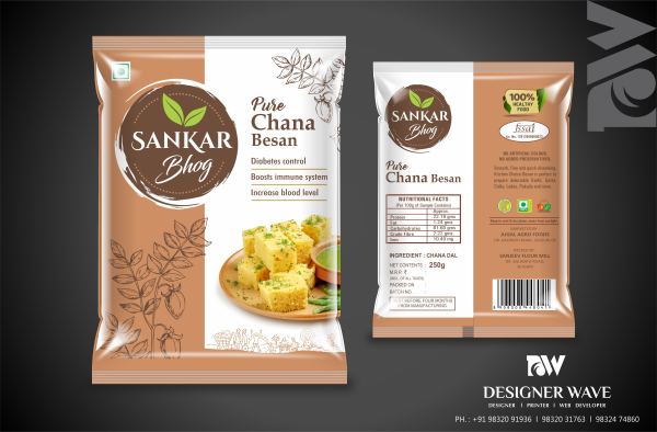 Madan Bhog Besan — FMCG Packaging design by Designer Wave