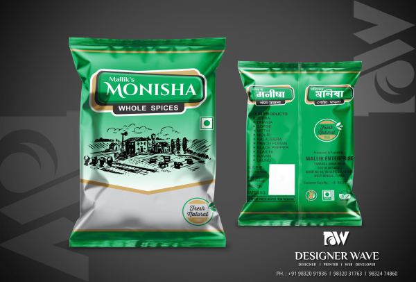 Malliks Monisha Spice — FMCG Packaging design by Designer Wave