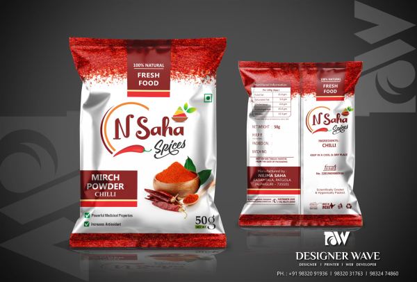 N Saha Mirch Powder — FMCG Packaging design by Designer Wave