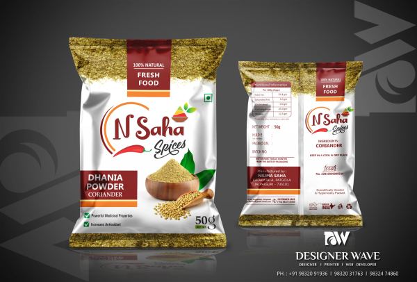 N Saha Dhania Powder — FMCG Packaging design by Designer Wave